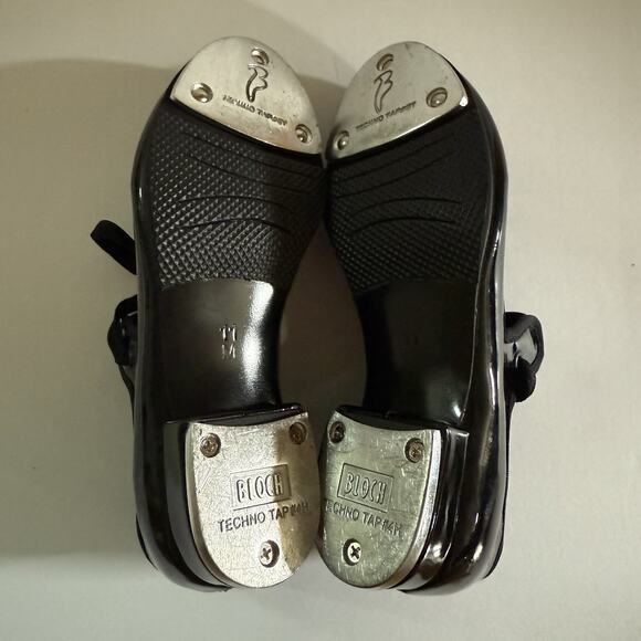 BLOCH Annie Tyette Tap Shoes Black Patent Leather S0350G Little Kids Size 11 - Picture 8 of 14